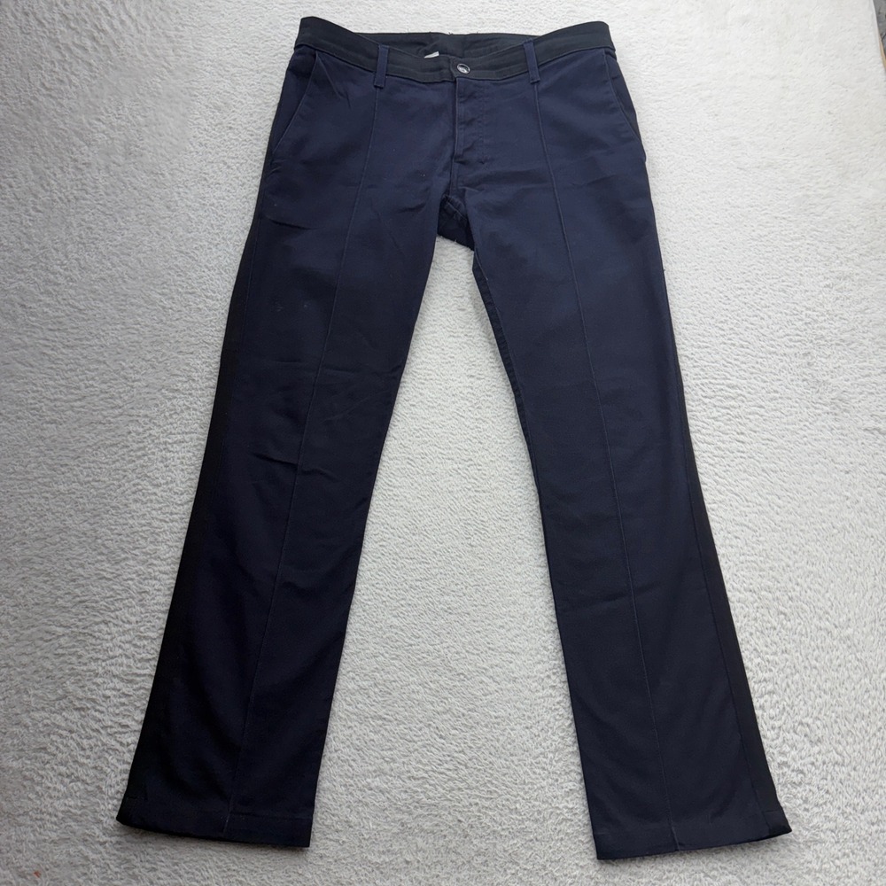 Rufskin Mens Navy Blue Black Side Stripe Stretch Twill Tuxedo Pants Size 34